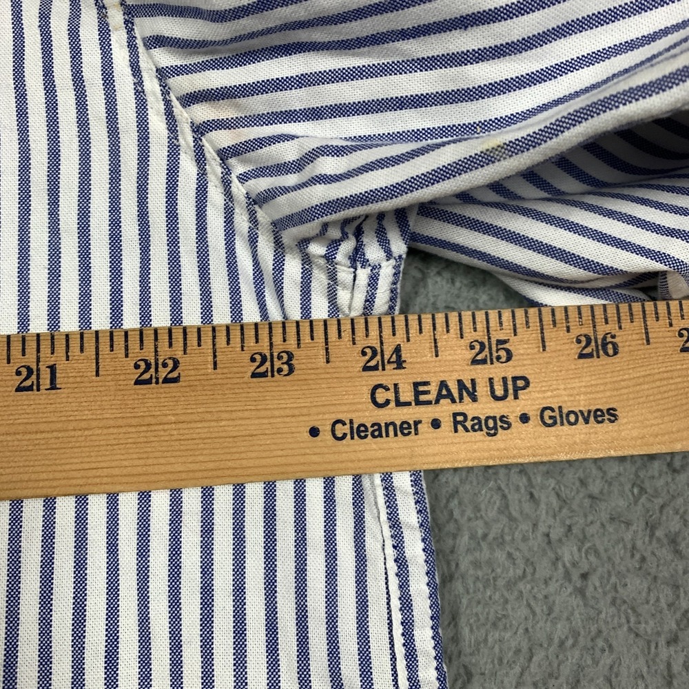 Kapital Drizzler Work Shirt Women's 3 Blue/White Ox Stripe Long Sleeve Zip Front - Picture 10 of 12